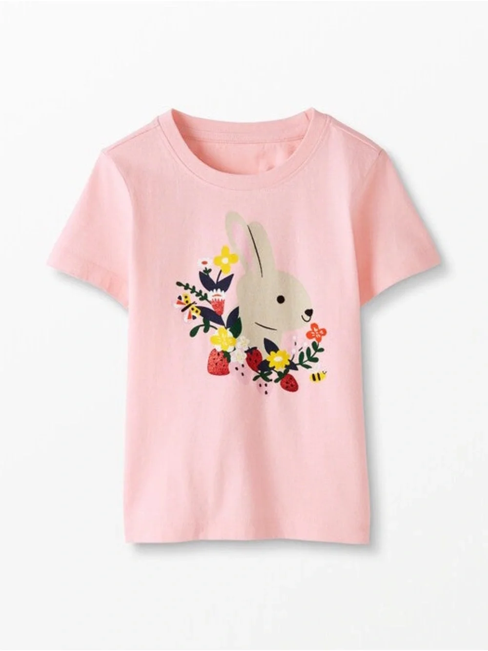 Hanna Andersson Soft Tee – Floral Bunny